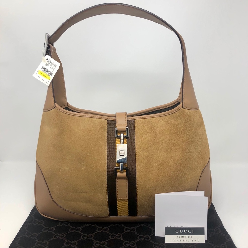 NWT VTG Gucci Jackie Bag - Tan Suede & Leather
